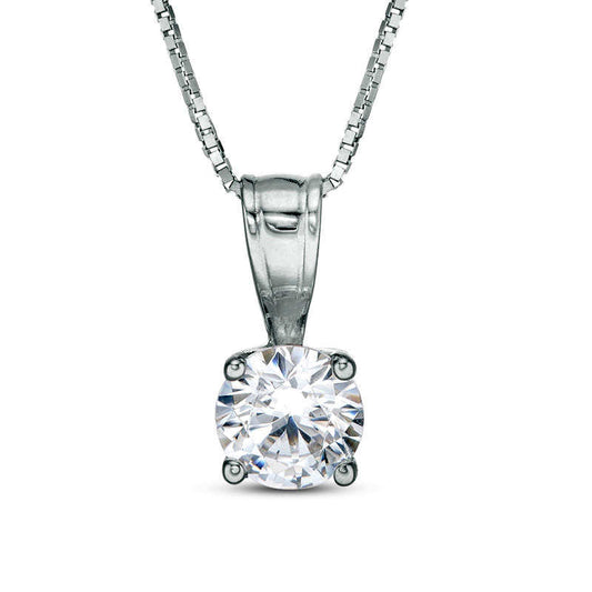 0.5 CT. Natural Clarity Enhanced Solitaire Pendant in 14K White Gold