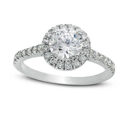 1.5 CT. T.W. Natural Diamond Frame Engagement Ring in Solid 14K White Gold