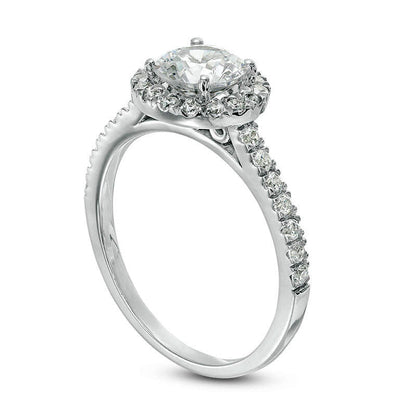 1.5 CT. T.W. Natural Diamond Frame Engagement Ring in Solid 14K White Gold
