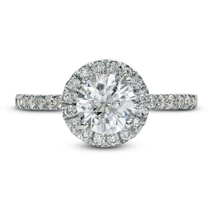 1.5 CT. T.W. Natural Diamond Frame Engagement Ring in Solid 14K White Gold