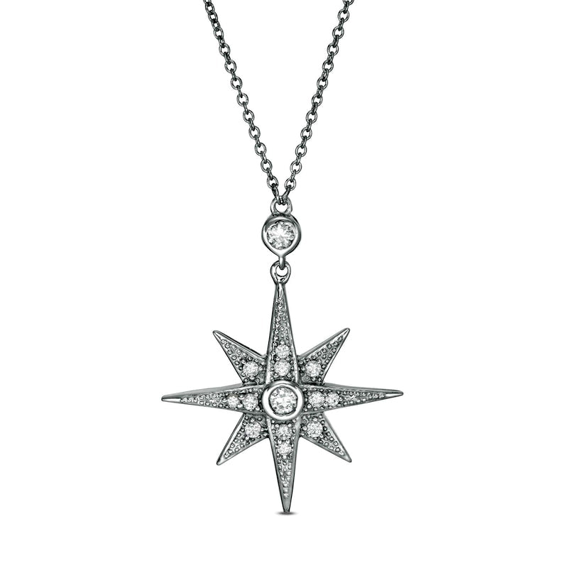 0.33 CT. T.W. Natural Diamond North Star Pendant in Sterling Silver