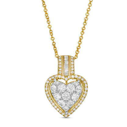 0.63 CT. T.W. Composite Natural Diamond Heart Pendant in 10K Yellow Gold