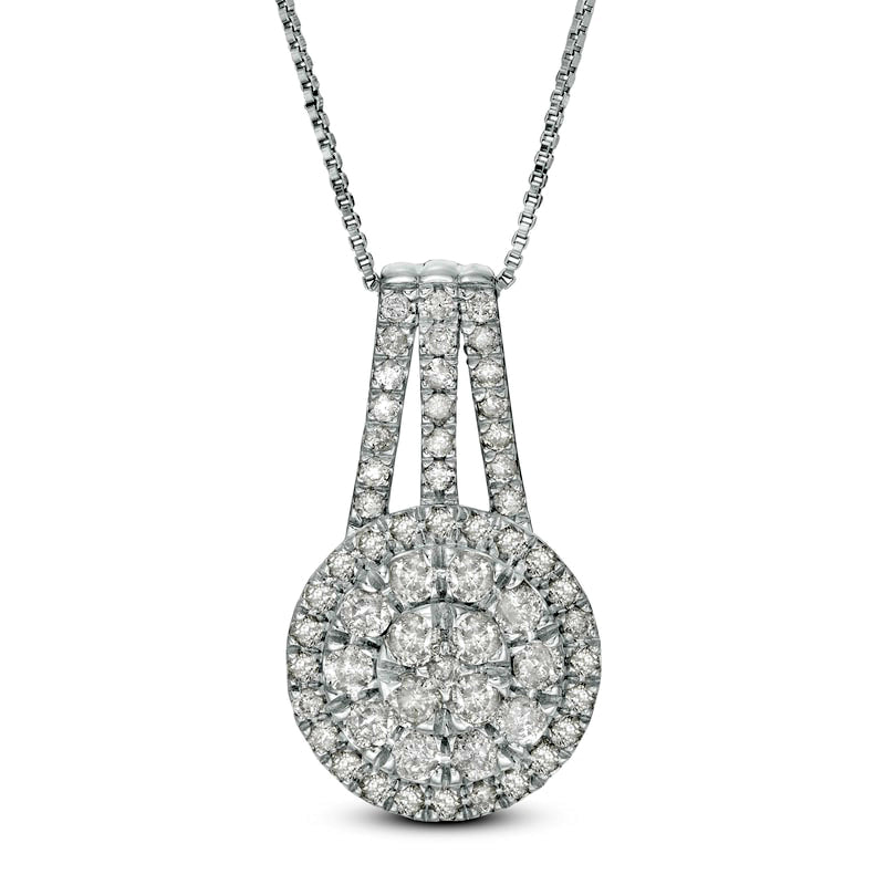 1 CT. T.W. Composite Natural Diamond Pendant in 10K White Gold