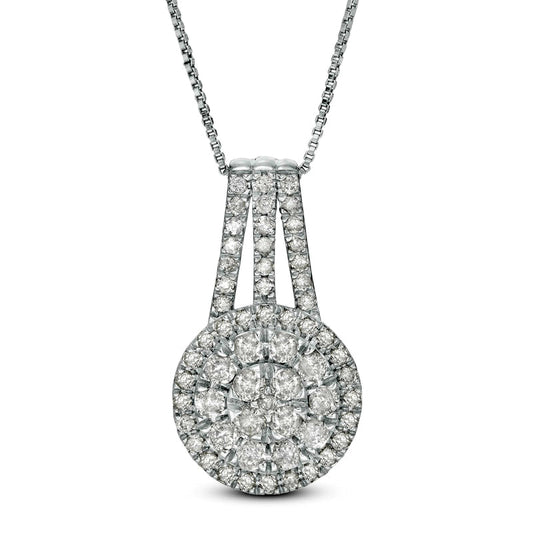 1 CT. T.W. Composite Natural Diamond Pendant in 10K White Gold