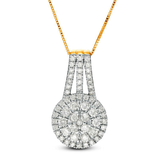 1 CT. T.W. Composite Natural Diamond Pendant in 10K Yellow Gold