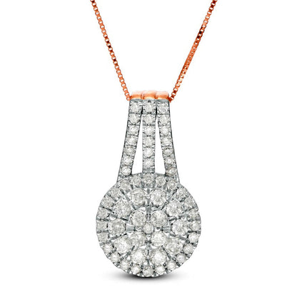 1 CT. T.W. Composite Natural Diamond Pendant in 10K Rose Gold