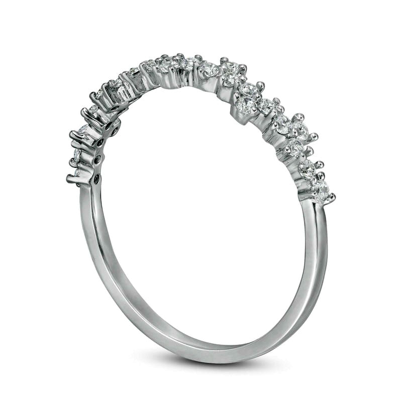 0.25 CT. T.W. Natural Diamond Scattered Band in Solid 10K White Gold