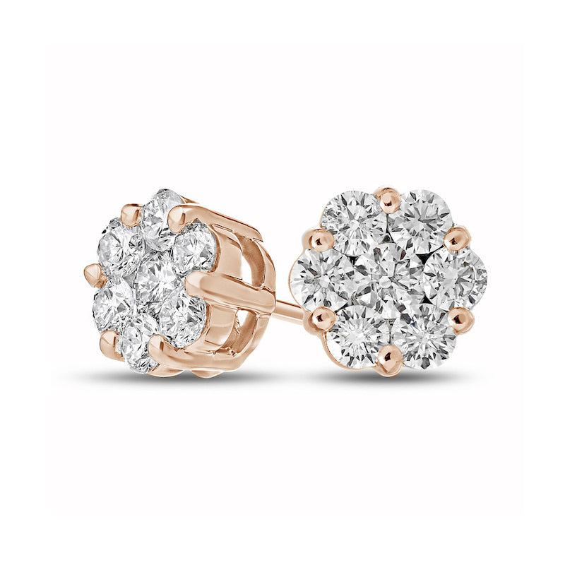 1.5 CT. T.W. Composite Diamond Stud Earrings in 14K Rose Gold