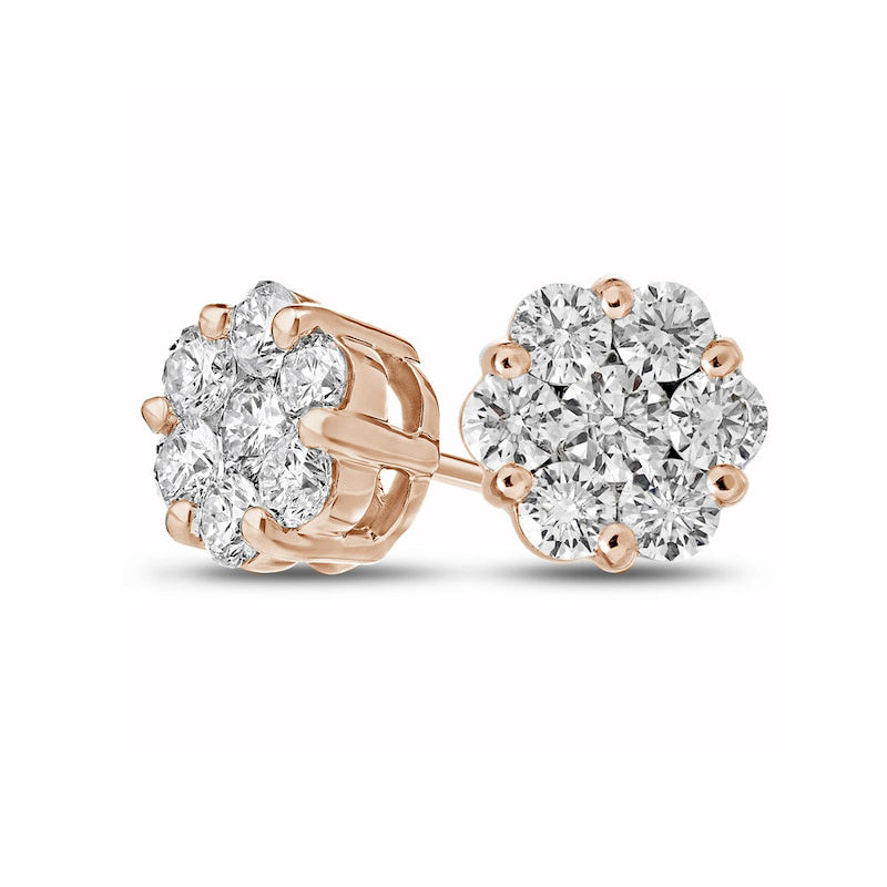 0.75 CT. T.W. Composite Diamond Stud Earrings in 14K Rose Gold