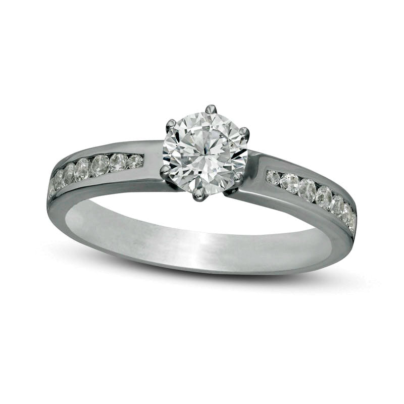 1.0 CT. T.W. Natural Diamond Engagement Ring in Solid 14K White Gold