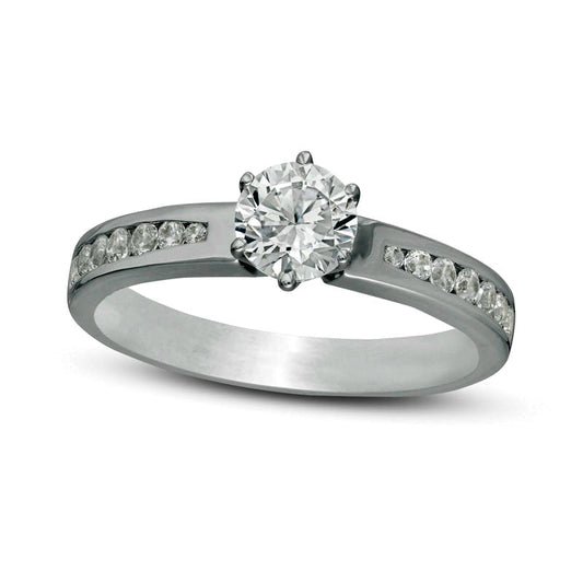 1.0 CT. T.W. Natural Diamond Engagement Ring in Solid 14K White Gold