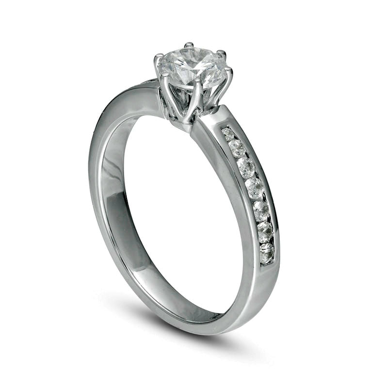 1.0 CT. T.W. Natural Diamond Engagement Ring in Solid 14K White Gold