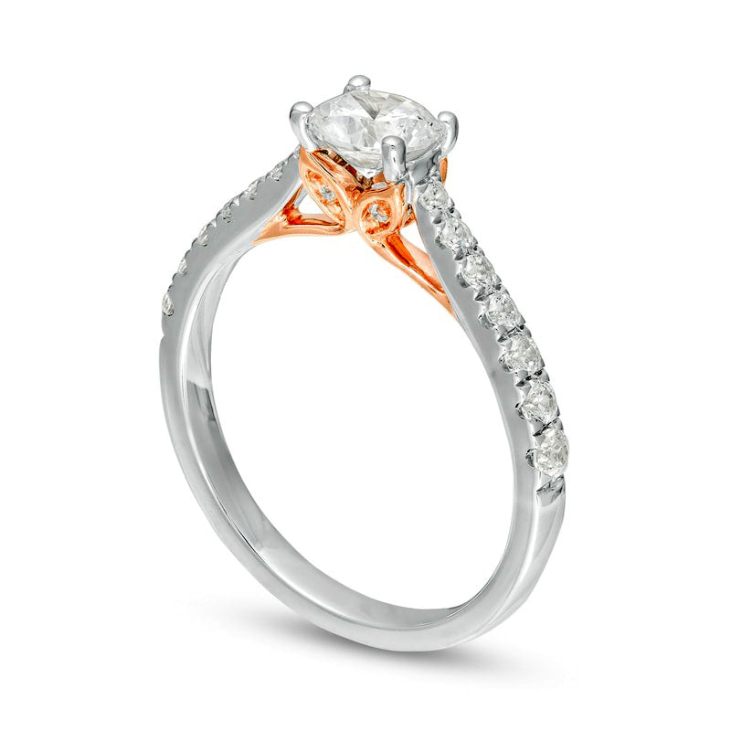 1.0 CT. T.W. Natural Diamond Engagement Ring in Solid 14K Two-Tone Gold