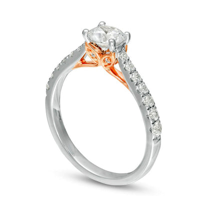 1.0 CT. T.W. Natural Diamond Engagement Ring in Solid 14K Two-Tone Gold
