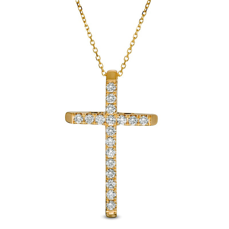 0.5 CT. T.W. Certified Natural Diamond Cross Pendant in 14K Gold (H/I1)