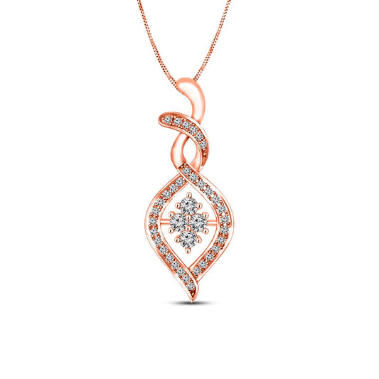 0.38 CT. T.W. Composite Natural Diamond Cascading Flame Pendant in 10K Rose Gold