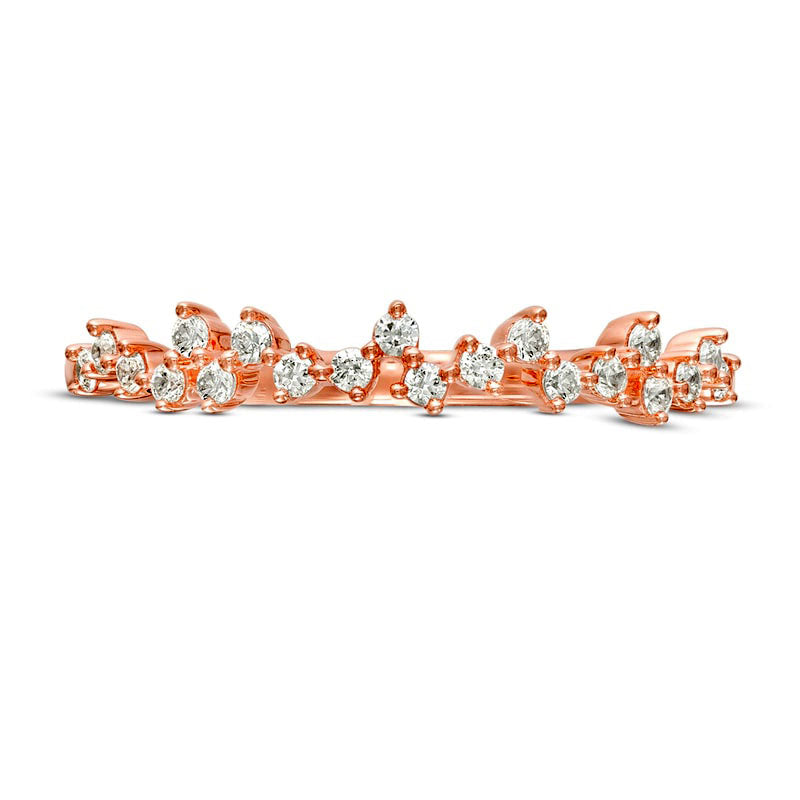 0.20 CT. T.W. Natural Diamond Scattered Anniversary Band in Solid 10K Rose Gold