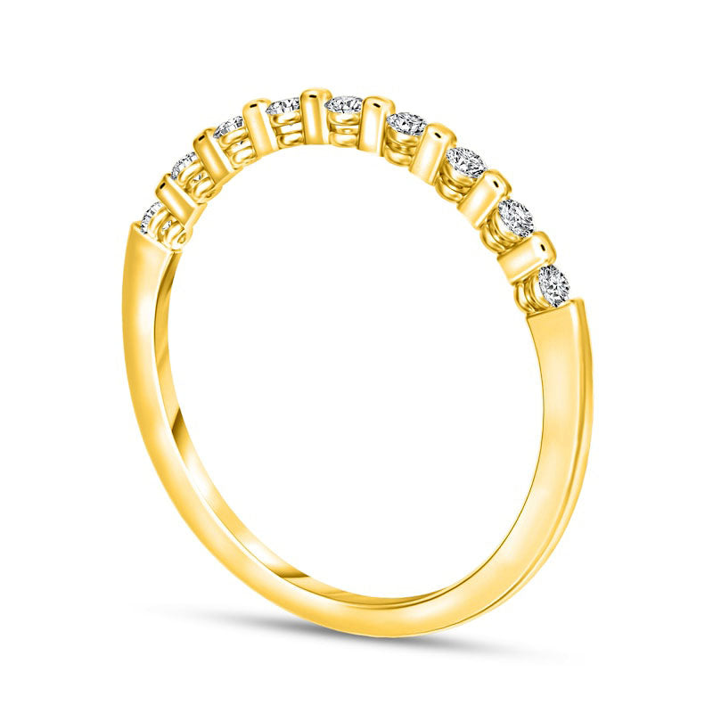 0.17 CT. T.W. Natural Diamond Nine Stone Stackable Band in Solid 14K Gold