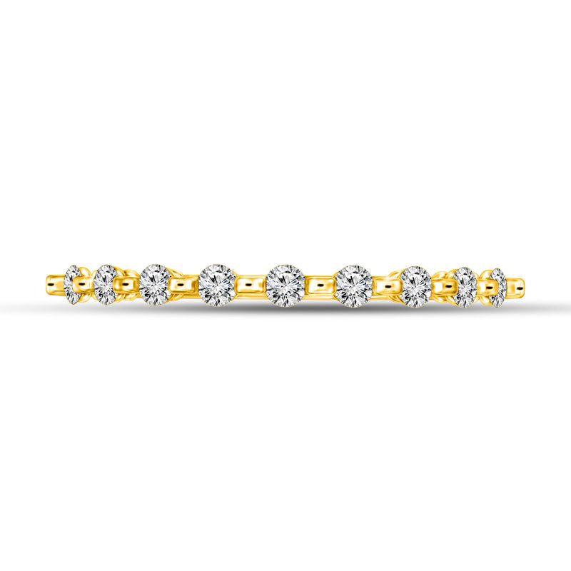 0.17 CT. T.W. Natural Diamond Nine Stone Stackable Band in Solid 14K Gold