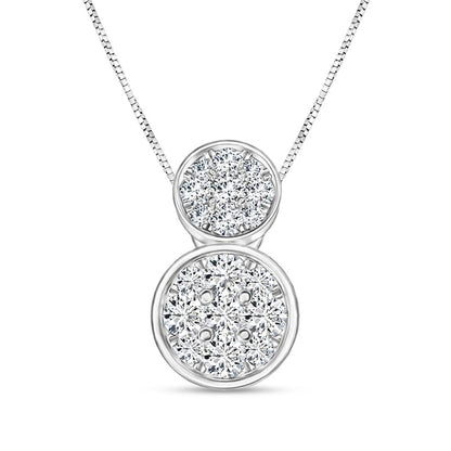 0.5 CT. T.W. Composite Natural Diamond Station Necklace in 10K White Gold
