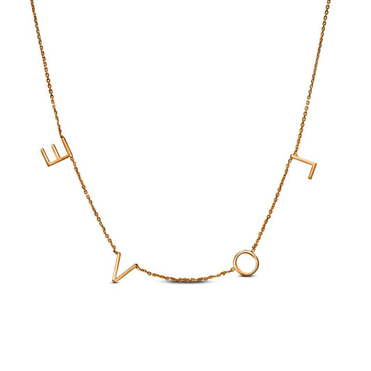 LOVE" Station Necklace in 14K Rose Gold"