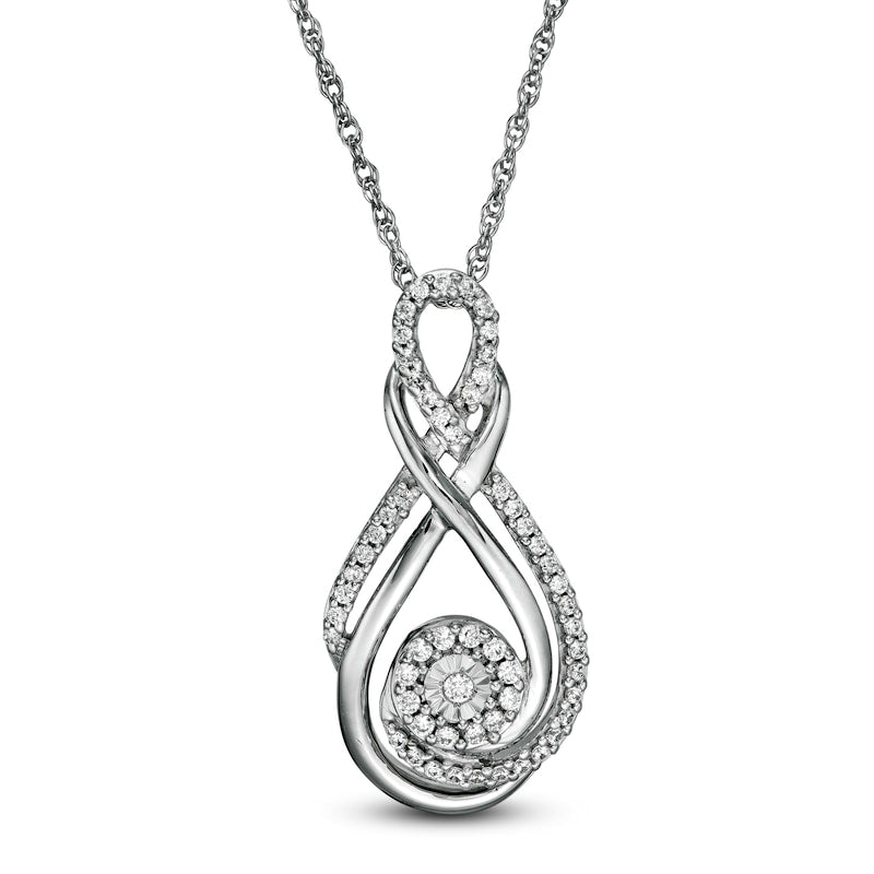 0.25 CT. T.W. Natural Diamond Curlicue Infinity Pendant in Sterling Silver