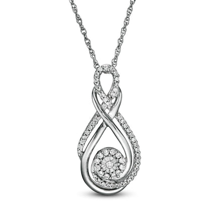 0.25 CT. T.W. Natural Diamond Curlicue Infinity Pendant in Sterling Silver