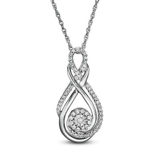 0.25 CT. T.W. Natural Diamond Curlicue Infinity Pendant in Sterling Silver