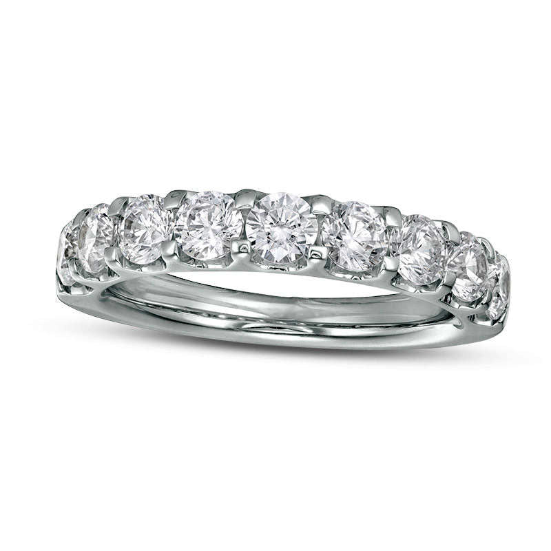 1.5 CT. T.W. Certified Natural Diamond Nine Stone Band in Solid 14K White Gold (I/SI2)