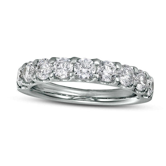 1.5 CT. T.W. Certified Natural Diamond Nine Stone Band in Solid 14K White Gold (I/SI2)