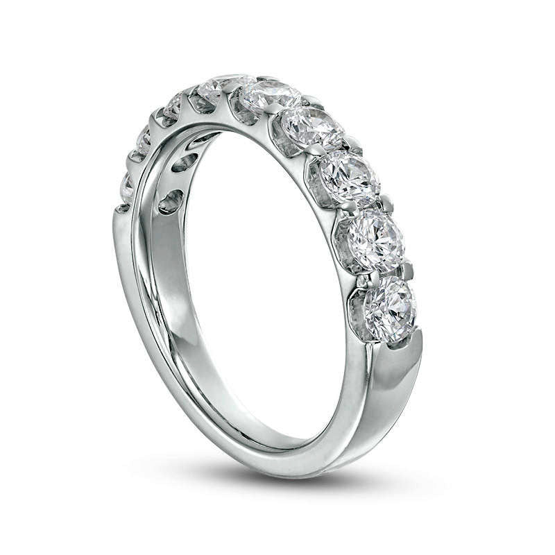 1.5 CT. T.W. Certified Natural Diamond Nine Stone Band in Solid 14K White Gold (I/SI2)