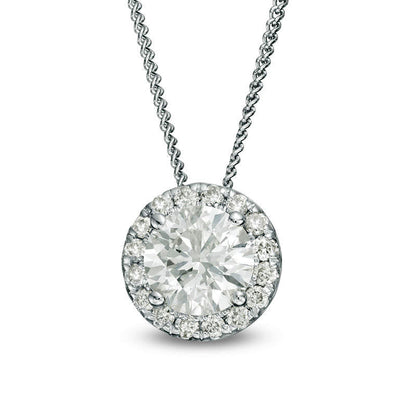 0.5 CT. T.W. Natural Diamond Frame Pendant in 14K White Gold