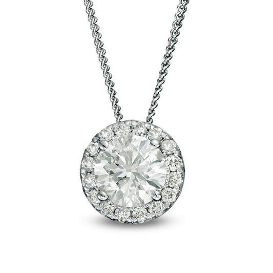 0.5 CT. T.W. Natural Diamond Frame Pendant in 14K White Gold