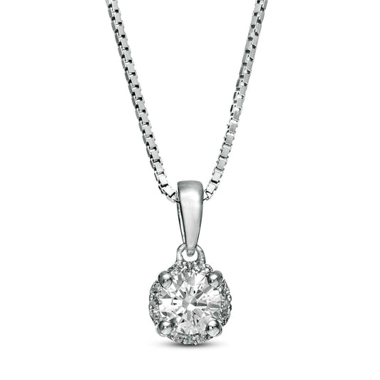 0.25 CT. T.W. Natural Diamond Frame Pendant in 10K White Gold