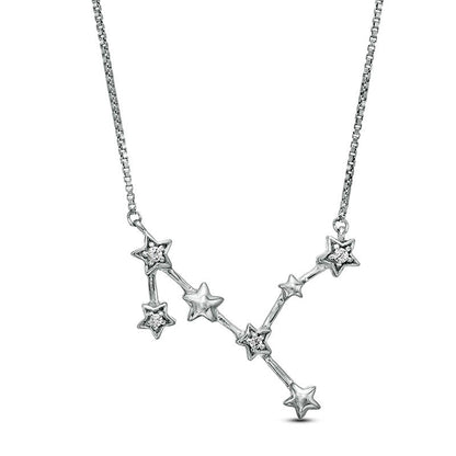Natural Diamond Accent Virgo Constellation Necklace in Sterling Silver