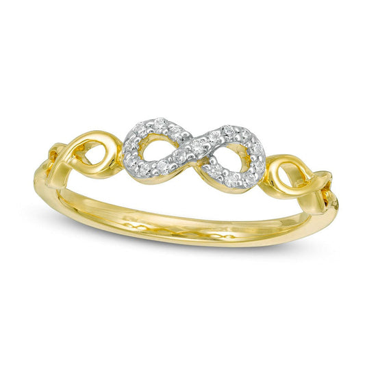 0.07 CT. T.W. Natural Diamond Infinity Stackable Ring in Solid 10K Yellow Gold