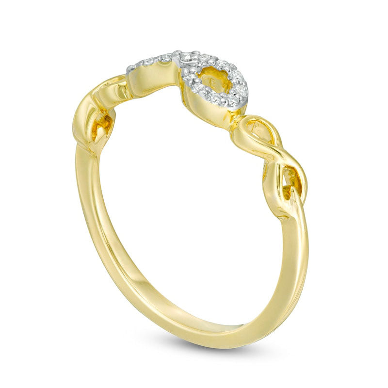 0.07 CT. T.W. Natural Diamond Infinity Stackable Ring in Solid 10K Yellow Gold