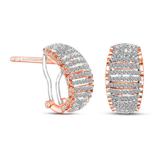 1.75 CT. T.W. Diamond Multi-Row Hoop Earrings in 10K Two-Tone Gold
