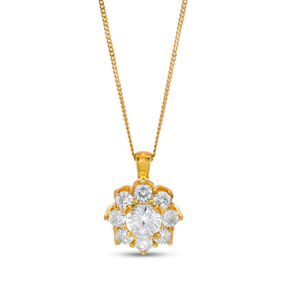 1.5 CT. T.W. Certified Natural Diamond Scallop Frame Flower Pendant in 14K Gold (I/I2)