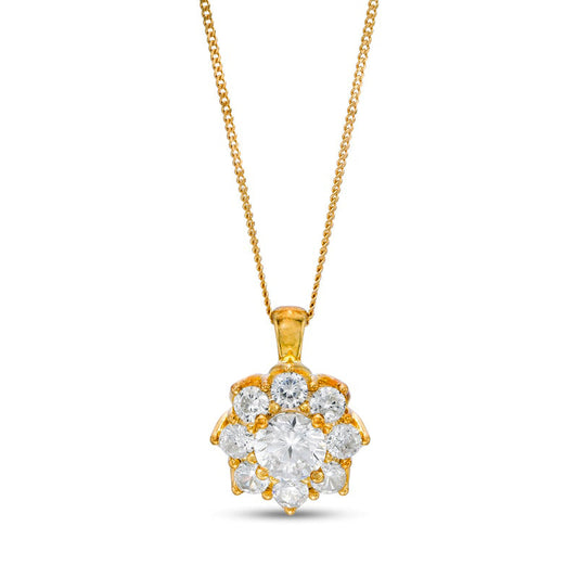 1.5 CT. T.W. Certified Natural Diamond Scallop Frame Flower Pendant in 14K Gold (I/I2)
