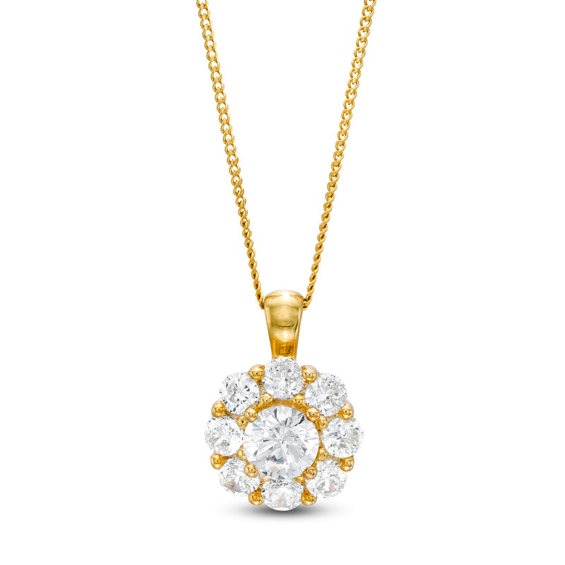 1.2 CT. T.W. Certified Natural Diamond Scallop Frame Flower Pendant in 14K Gold (I/I2)