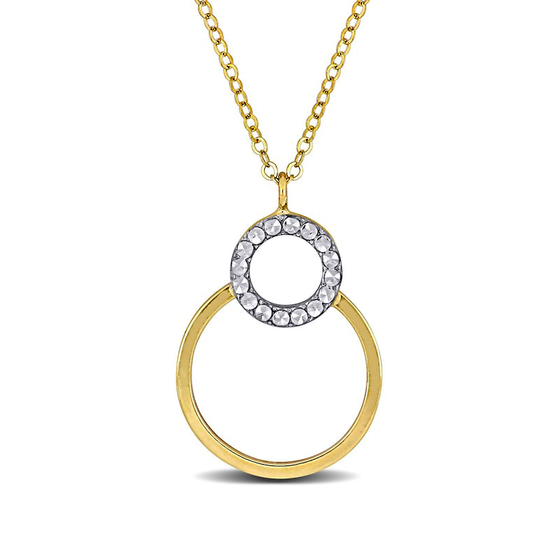 Overlapping Open Circles Pendant in 10K Two-Tone Gold