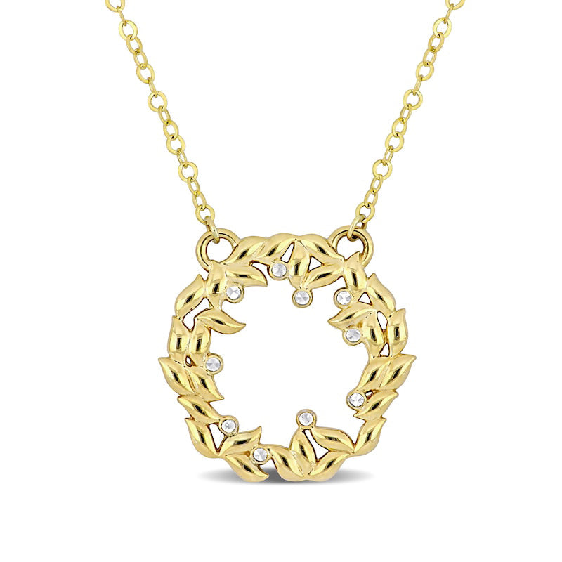 Open Wreath Necklace in 10K Two-Tone Gold - 17