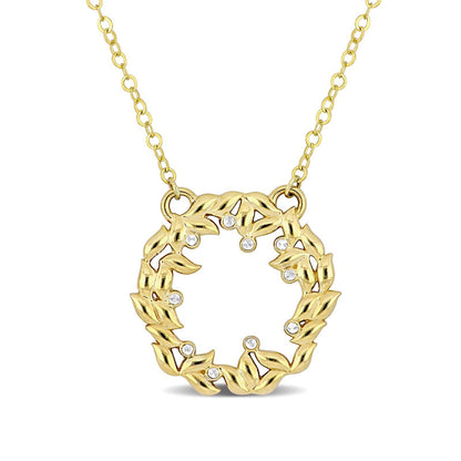 Open Wreath Necklace in 10K Two-Tone Gold - 17