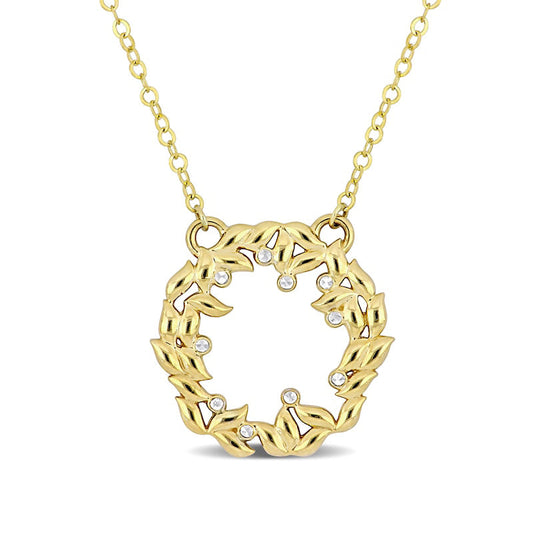 Open Wreath Necklace in 10K Two-Tone Gold - 17
