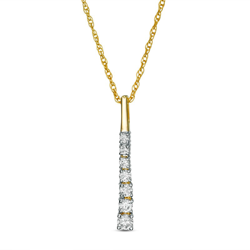 0.33 CT. T.W. Journey Natural Diamond Pendant in 10K Yellow Gold