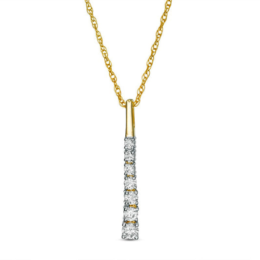 0.33 CT. T.W. Journey Natural Diamond Pendant in 10K Yellow Gold