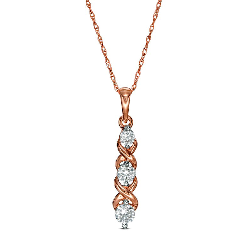 0.33 CT. T.W. Natural Diamond Infinity Pendant in 10K Rose Gold