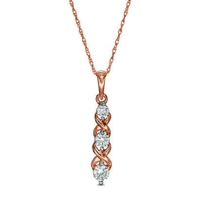 0.33 CT. T.W. Natural Diamond Infinity Pendant in 10K Rose Gold