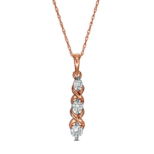 0.33 CT. T.W. Natural Diamond Infinity Pendant in 10K Rose Gold